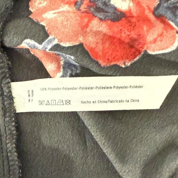 Free People Printed Chiffon Cascades Slip Black Combo SIze XS - Picture 5 of 6